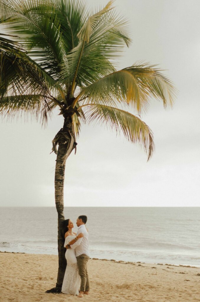 Bride and Groom on the beach for their wedding