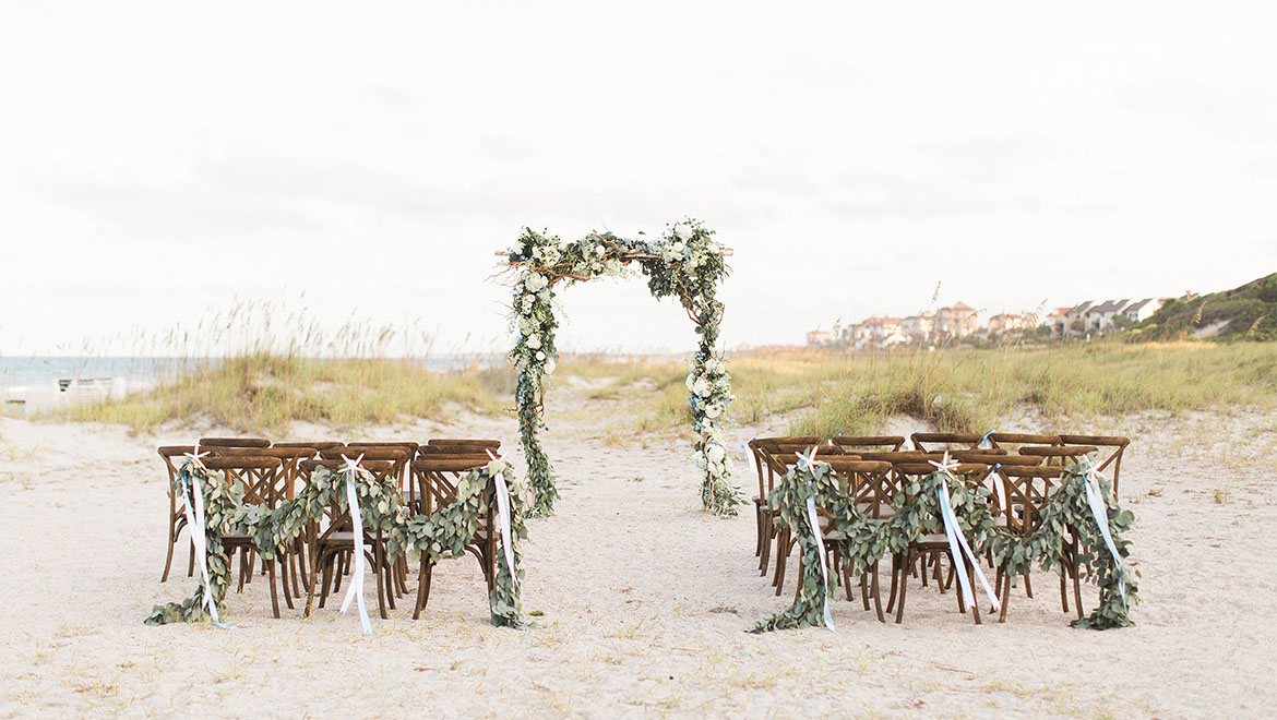 A wedding ceremony on the beach of Amelia Island Resort